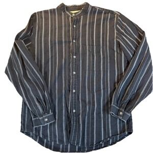 Scully Vintage Men's Black With White Pin Striped Star Button Shirt Size Medium